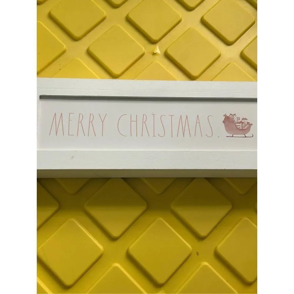 Rae Dunn Christmas Desk or Wall Plaque - "Merry Christmas" Decor